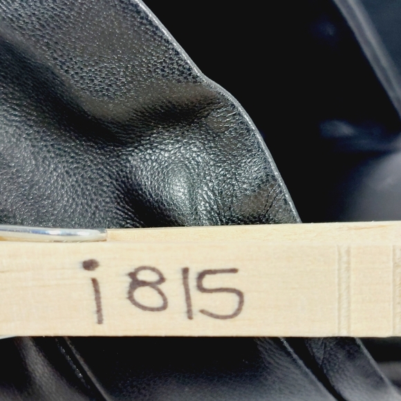 Marc Fisher Herald Black Leather Slip On Platform Wedge Sandals i815 - Picture 11 of 11